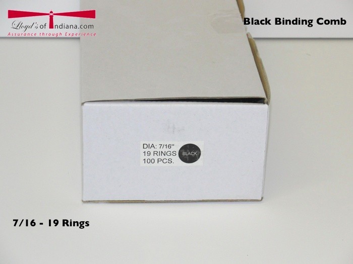 19 Ring Binding Comb Black 7/16" 100pcs