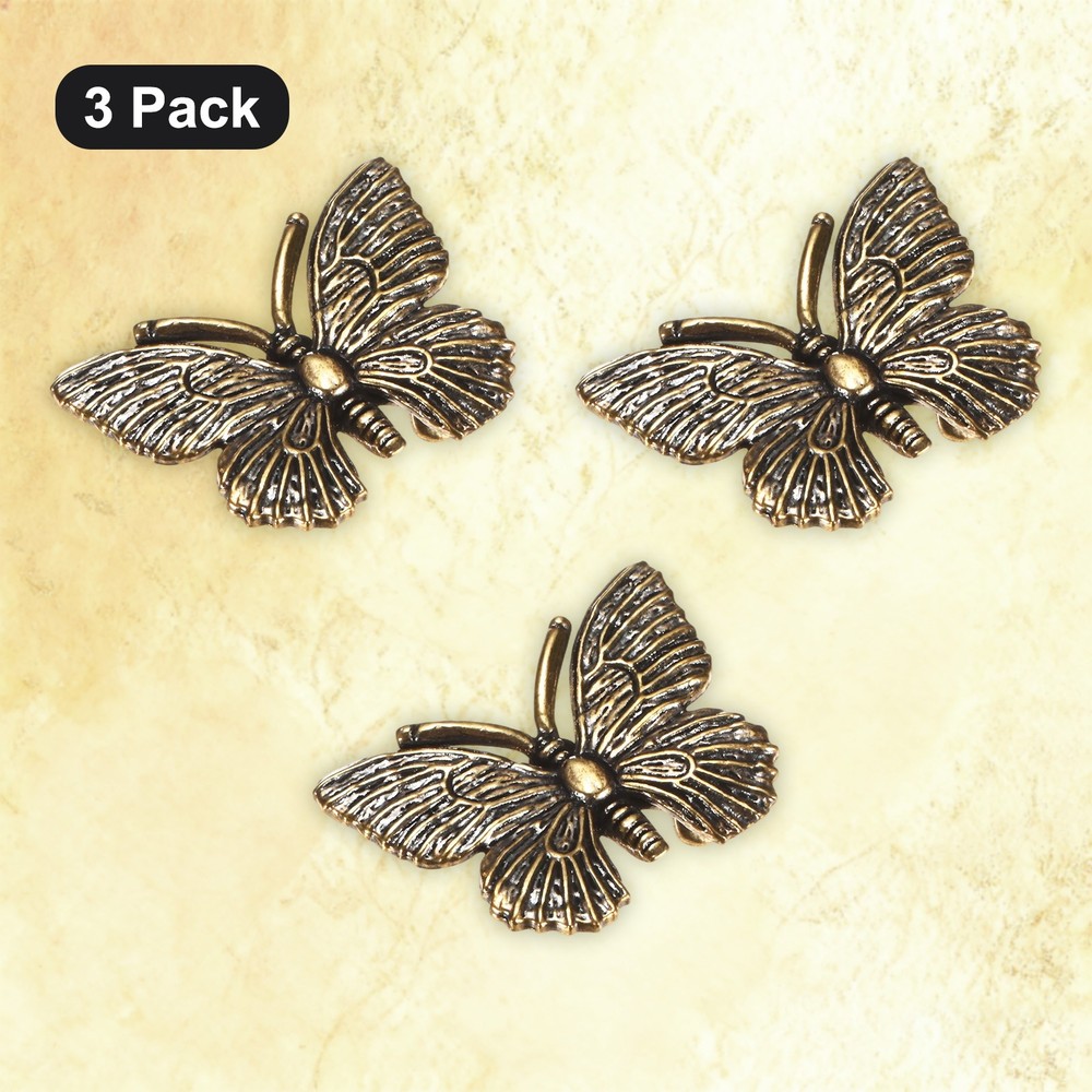 3-Pack Bird Bath Copper Disk, Mini Bird Bath Copper Ornaments [Butterfly]