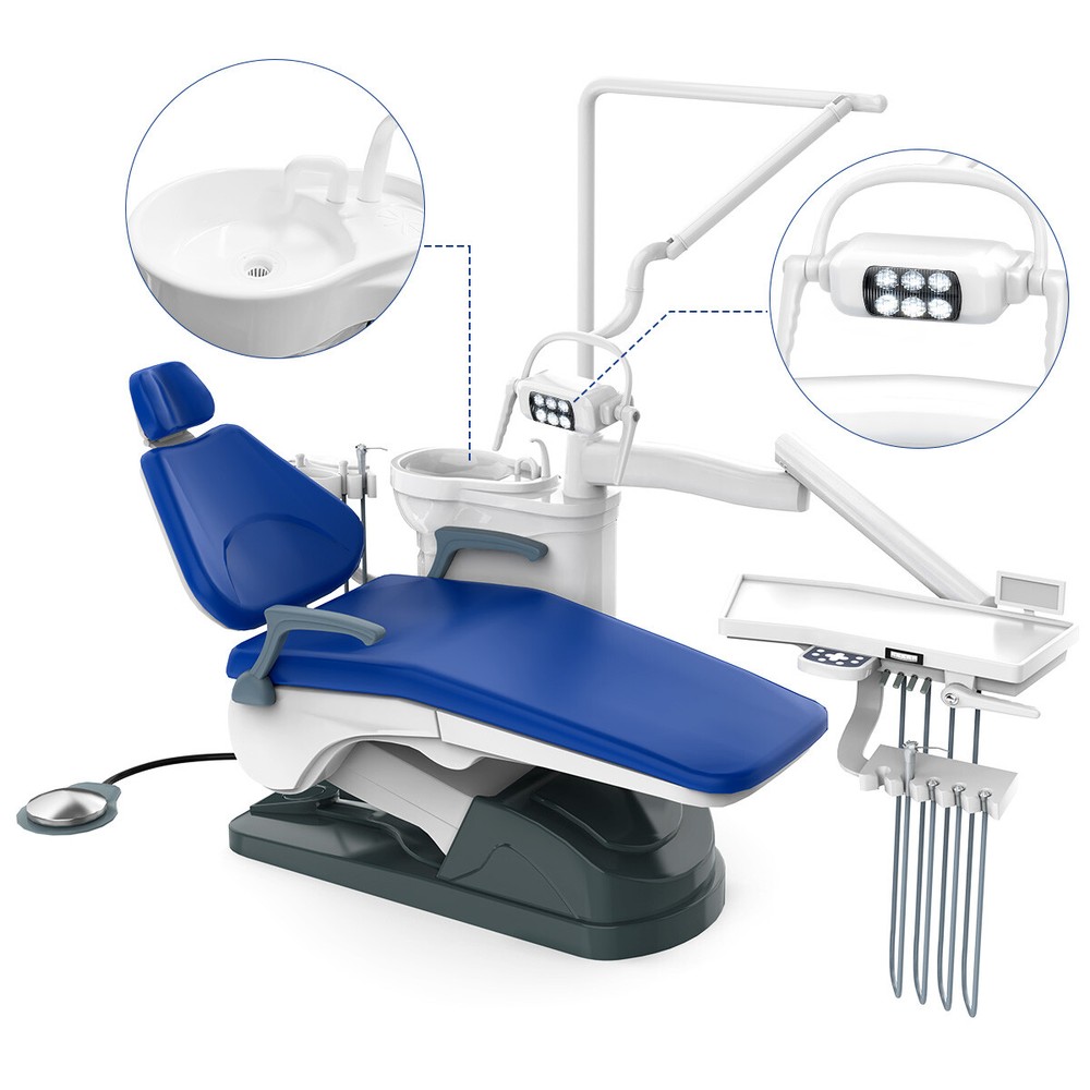 Dental Unit Chair Hard Leather Computer Controlled/Delivery Unit &4H Compressor