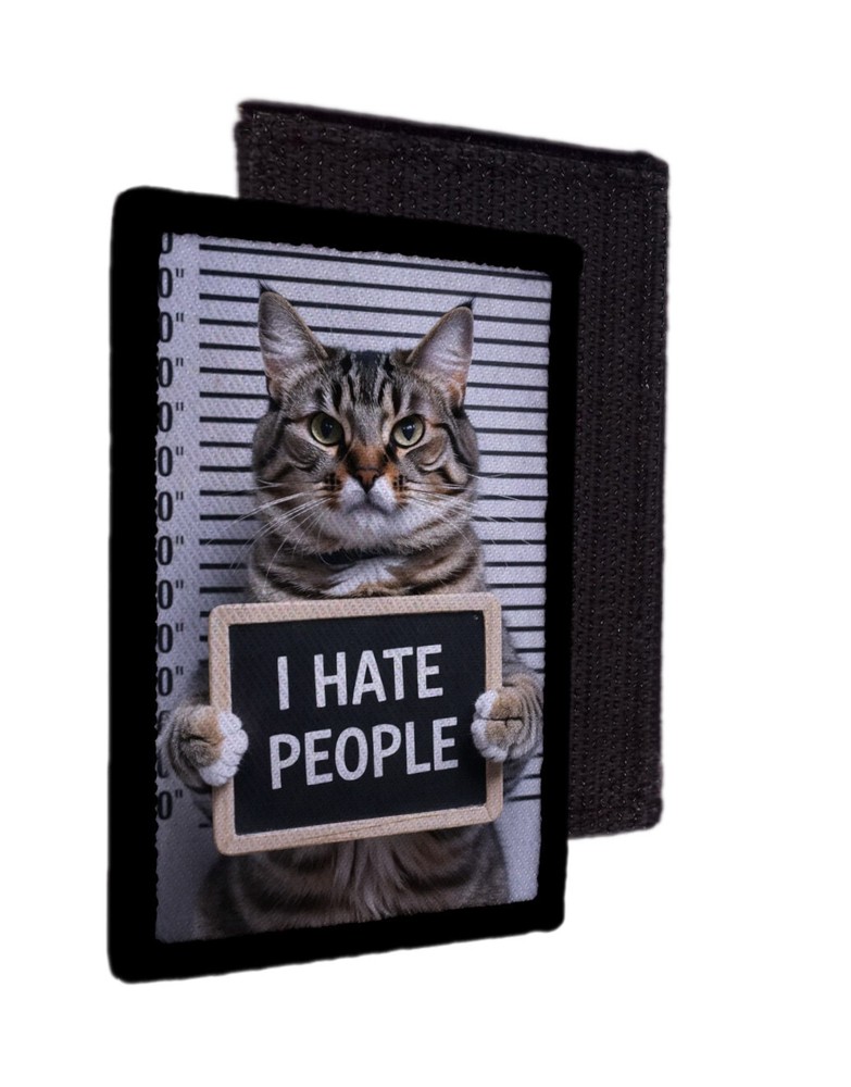 I hate People Cat Mugshot Funny Patch Morale Hook [sub]
