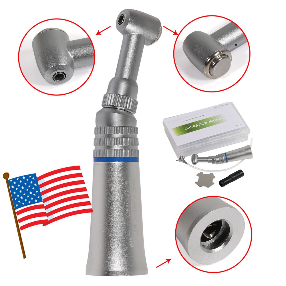 10 Dental Contra Angle Low push button Handpiece Dentist Fit E TYPE Motor AAA