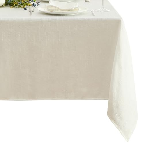 Villeroy & Boch Bristow Solid Texture Tablecloth 144" x 60" (Rectangular) White