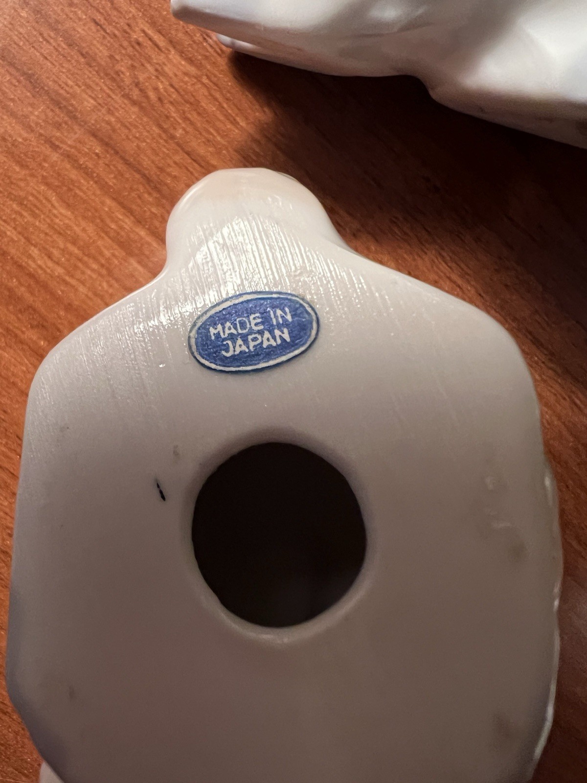 Vintage Set 3 Small Ceramic Bunnies w/ Brown and Blue Highlights Made in Japan