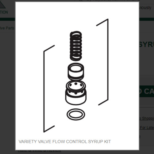 VARIETY VALVE FLOW CONTROL SYRUP KIT # 16-1589