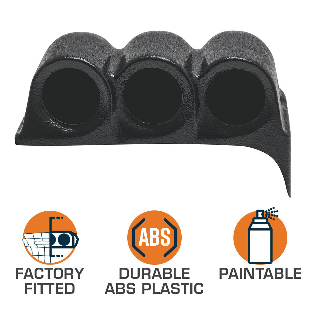 GlowShift Triple Dashboard Gauge Pod for 86-93 Dodge Ram First 1st Gen CUMMINS