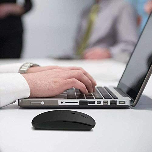 Bluetooth Mouse Wireless Slim Rechargeable Laptop PC Mac iPad MacBook Air Black