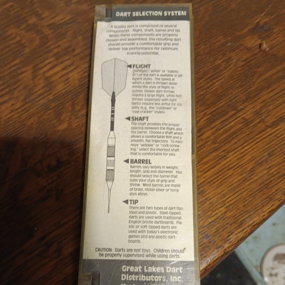 Vintage Great Lakes Brass Soft Tip Throwing Darts