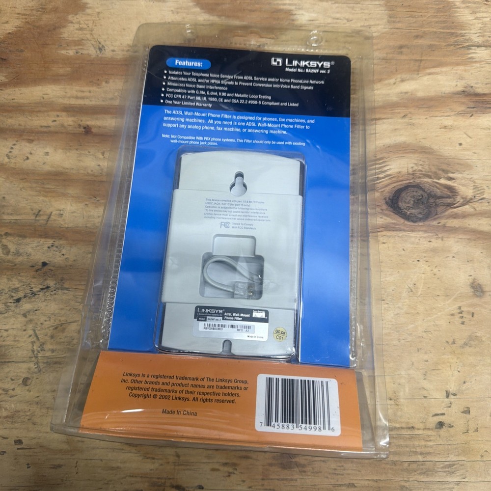 LINKSYS ADSL Wall-Mount Phone Filter