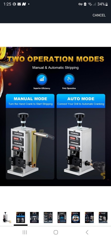 CREWORKS Manual Wire Stripper Machine, 0.06"-1" Wire Stripping Machine, Wire...