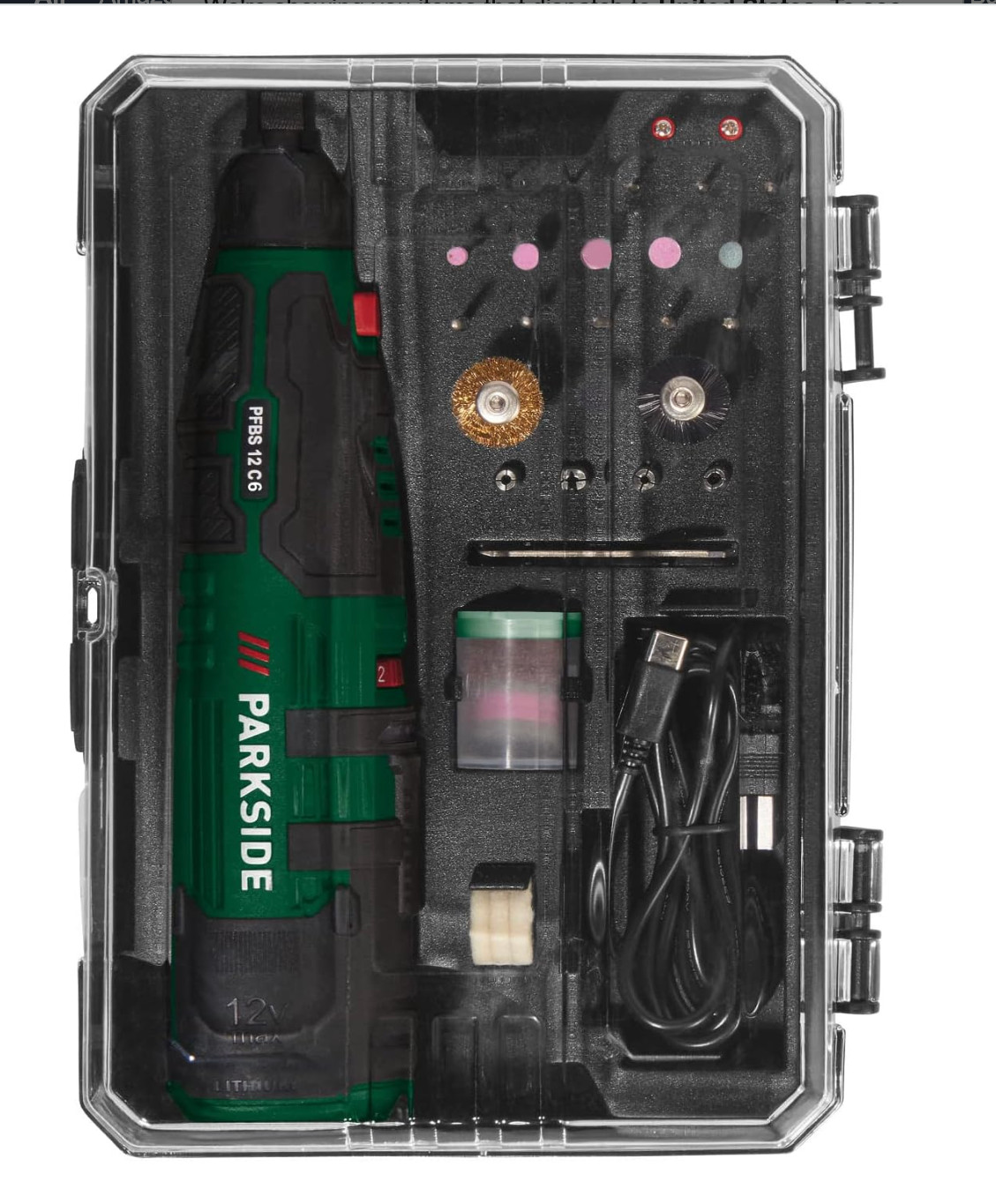 Parkside Cordless Precision Grinder 25000 RPM Sander 12V + Case + Accessories