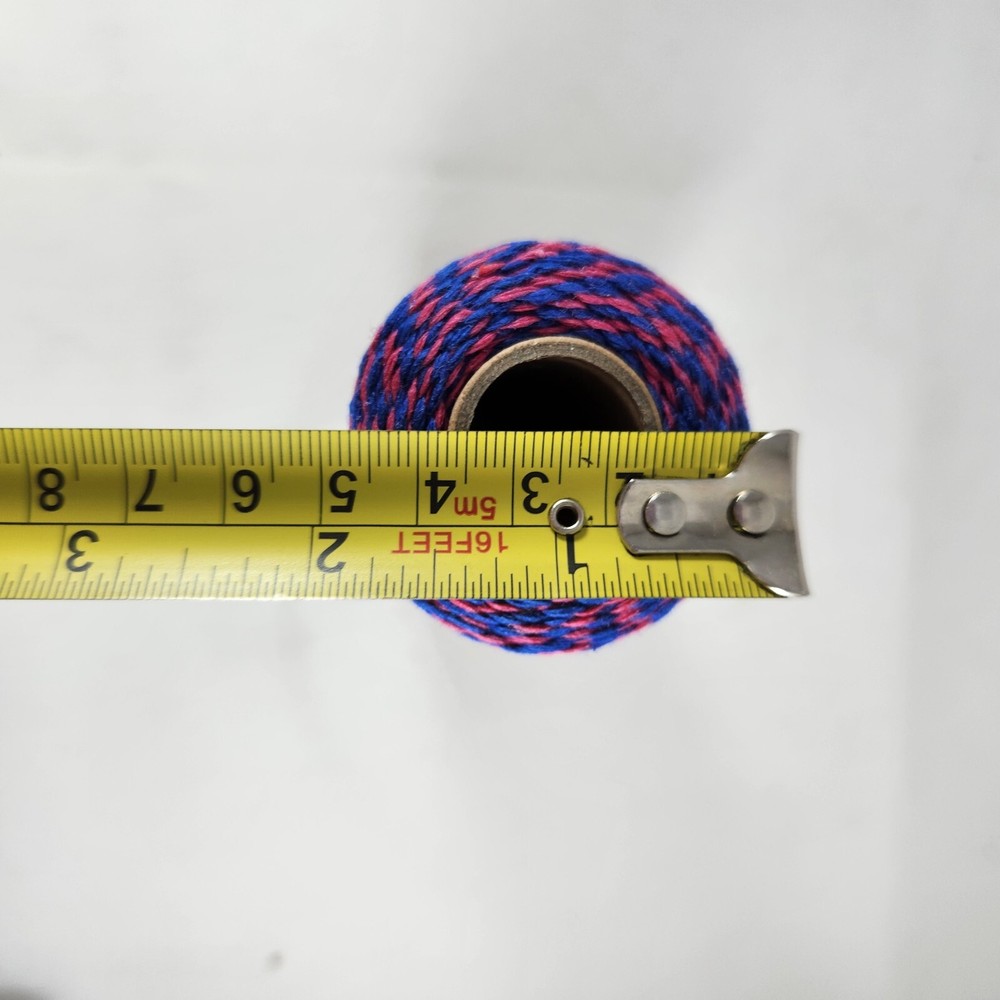 Blue & Pink Striped String Thread Spool Roll