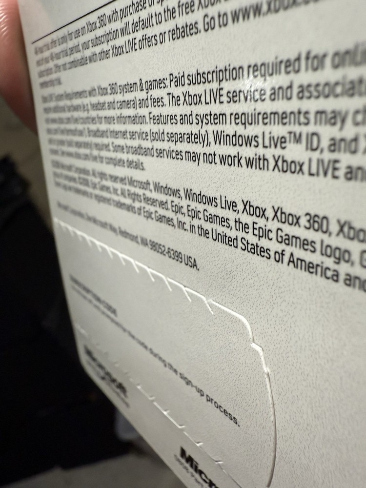 Gears Of War 2 Flashback Map Pack Code UNUSED Vintage Collectors