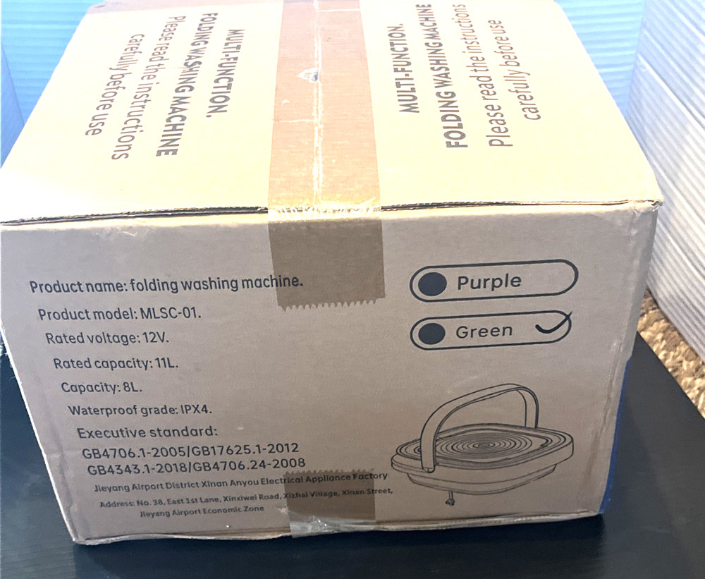 Multi-Function Folding Washing Machine, New, Sealed Box, 12V, Color Green