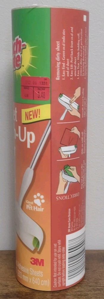 Scotch Brite Carpet Touch Up Roller Refill 40 Sheets New