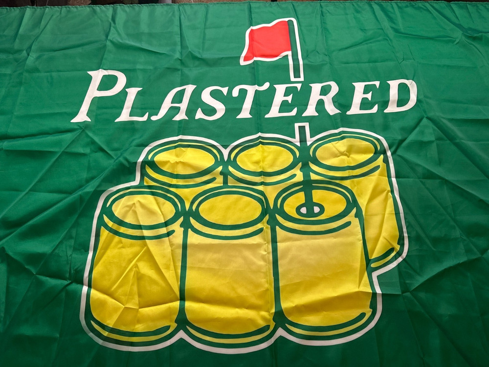 Plastered 3X5 Banner, one sided, grommets one side