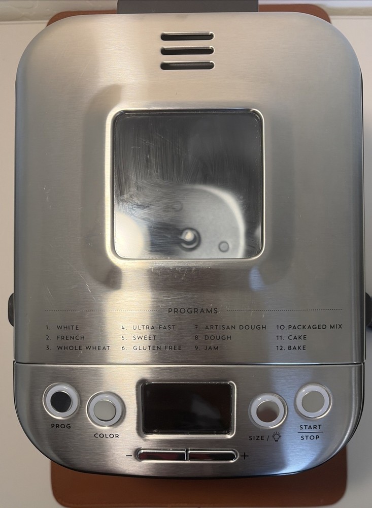 Cuisinart CBK-110 Bread Machine Stainless Steel 1.5lb 12 Programs LCD Timer