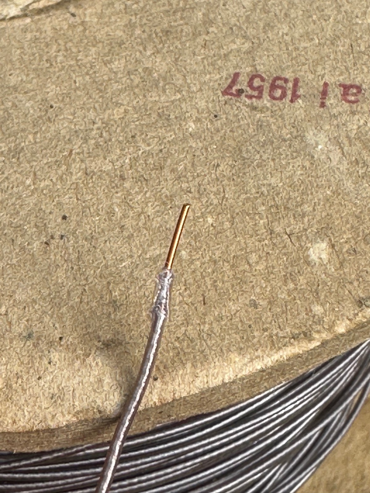 10 meter NOS Siemens Solid Copper 23AWG 0.53 mm 1957 Silk Wrapped Amp Wire