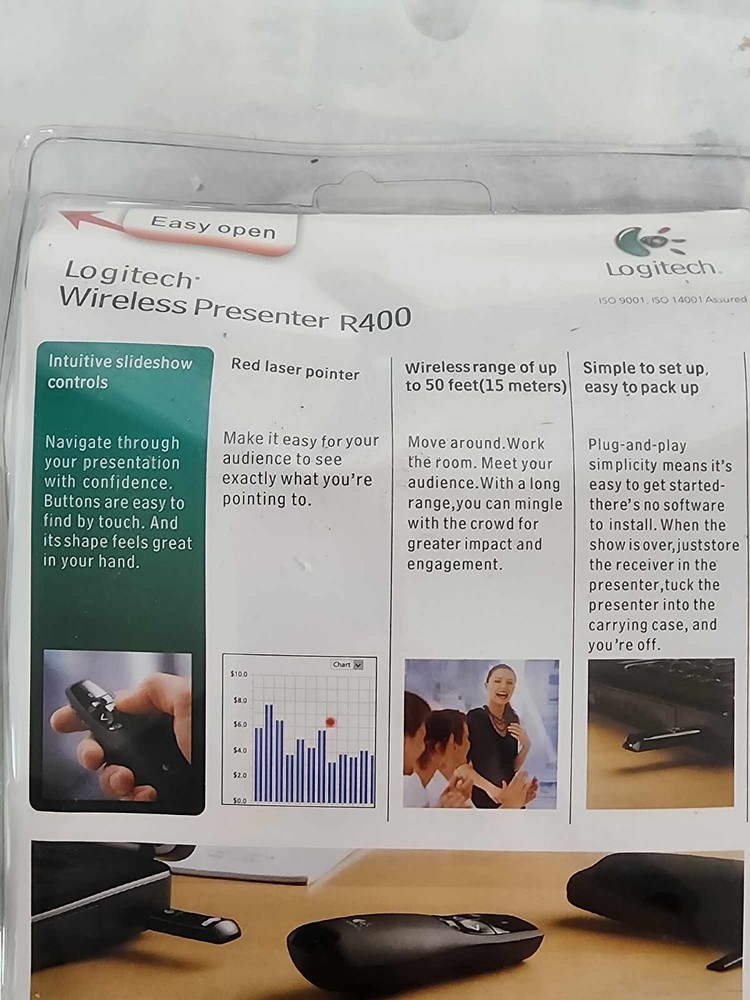 Logitech R400 Presenter Remote Control & Red Laser Pointer - Brand New Sealed
