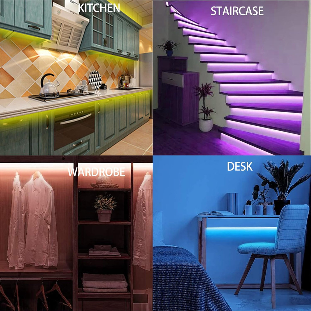 Motion Activated under Bed Lights,9.8Ft Motion Sensor LED Light Strip with Remot