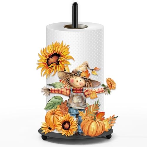 Fall Paper Towel Holder Rustic Scarecrow Kitchen Decor Fall Scarecrow