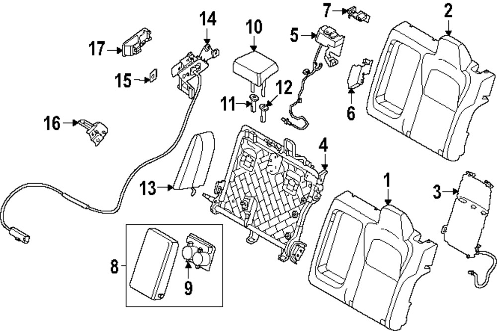 Genuine Nissan Armrest Assembly 88700-7BF0B