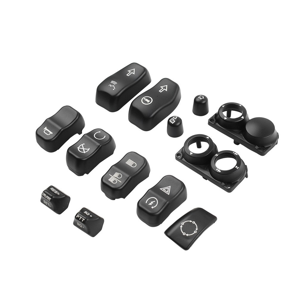 13pcs Hand Control Switch Housing Button Cap For Harley Touring FLHTC 14-up