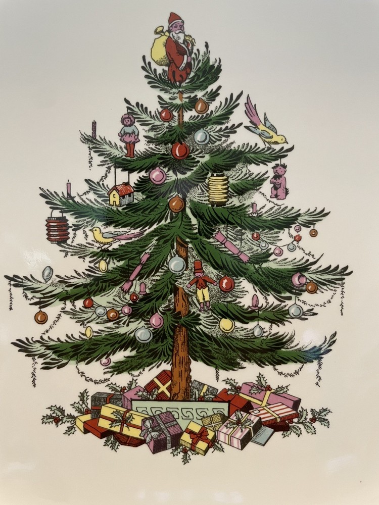 Spode Christmas Tree Square Rim Dish 10" new in Box