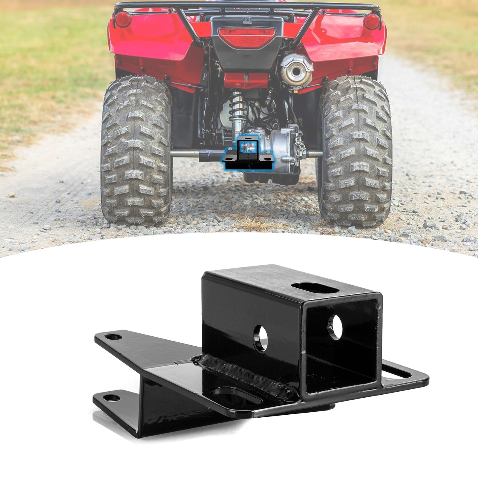 ATV Rear 2" Receiver Towing Hitch For Honda Recon TRX250 2002-2026