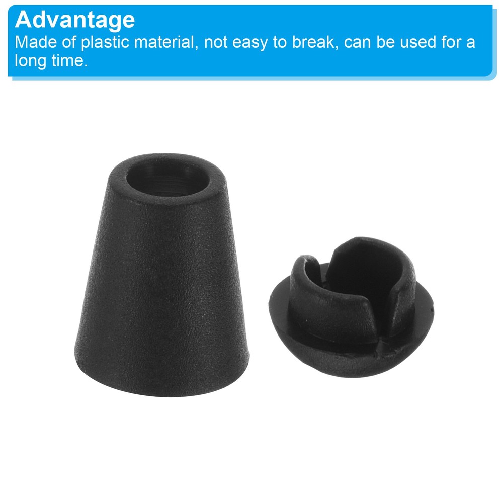 30 Pack Bell End Stopper Cord Rope Lock for Drawstring Bag Black