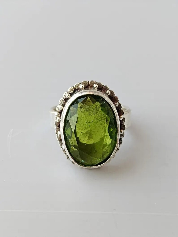 Peridot Ring 925 Sterling Silver Band& Statement Ring Handmade Ring All Size