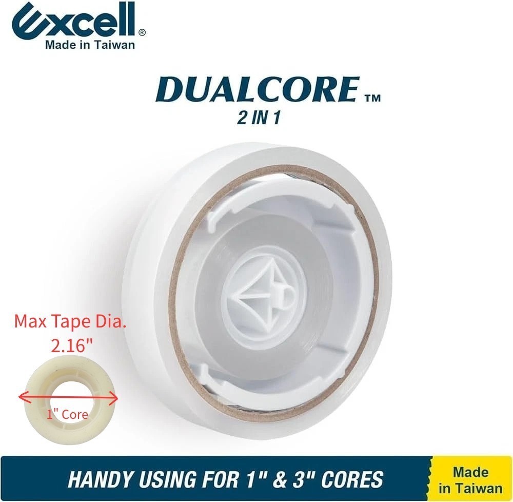 Excell Dual-Core Desk Tape Dispenser Fits 1" & 3" Core ,No Tape & Pen,Pen Holder