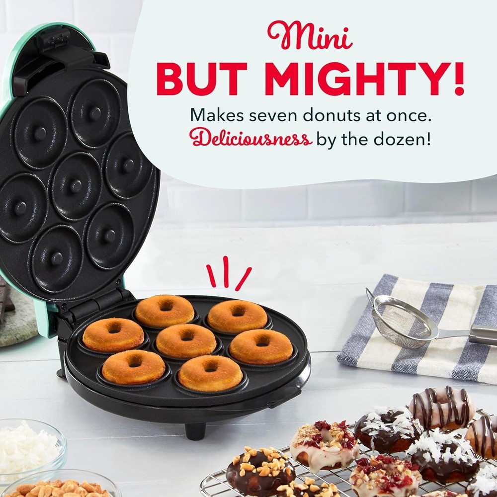 Mini Donut Maker Machine for Kid-Friendly Breakfast, Snacks, Desserts