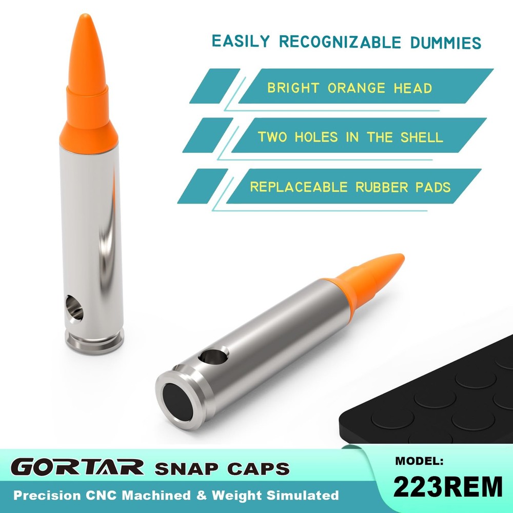 Snap Caps Training Dummy Rounds 223rem 10 Pcs GORTAR Practice Safe Loading Close