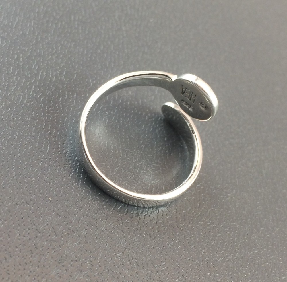 Sterling Silver Ring Blank with 8mm Pad Adjustable Style 925 Quality Finding HEA
