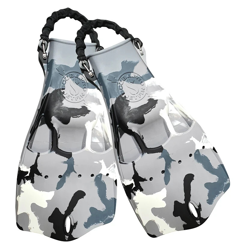Scubapro - Jet Fin with Spring Heel Strap - Medium - White Camo - Durable Rubber