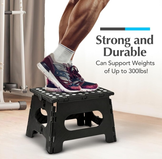 Folding Step Stool, the Lightweight Step Stool, Sturdy Enough to Support Adults