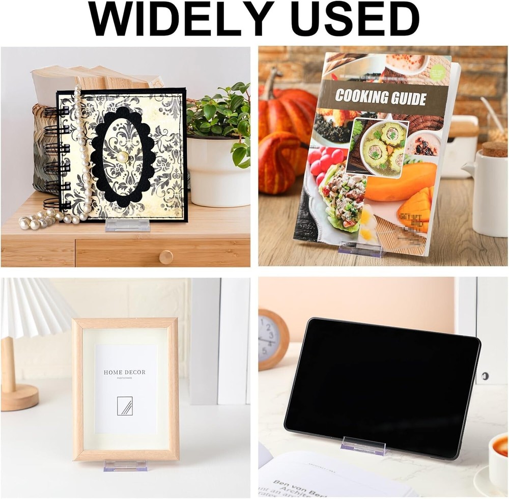 12 Pack Acrylic Book Stand for Display Adjustable Clear Book Display Holder Ease