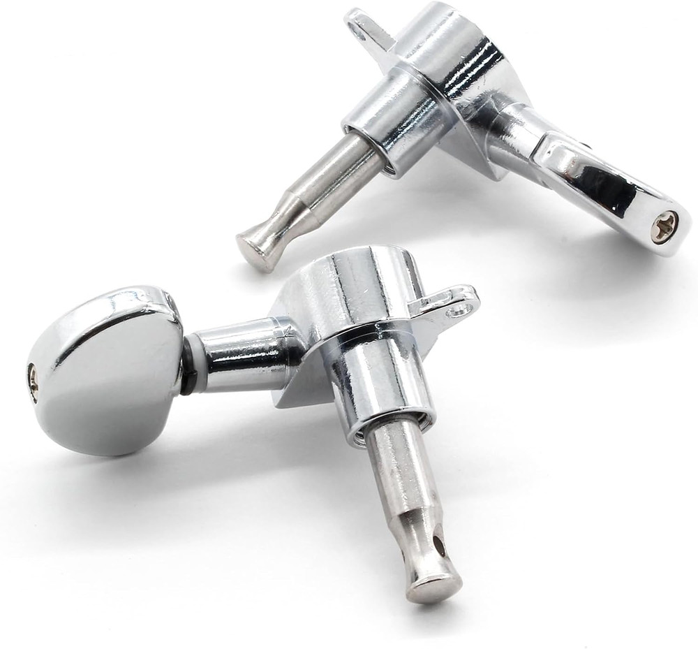 6Pcs 3+3 Guitar Tuning Pegs, Chrome Guitar Tuners Machine Head Knobs, String ...