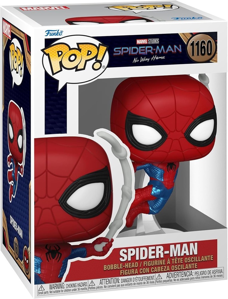 Funko Pop Spiderman No Way Home - Spiderman (Final Suit) Figure w/ Protector