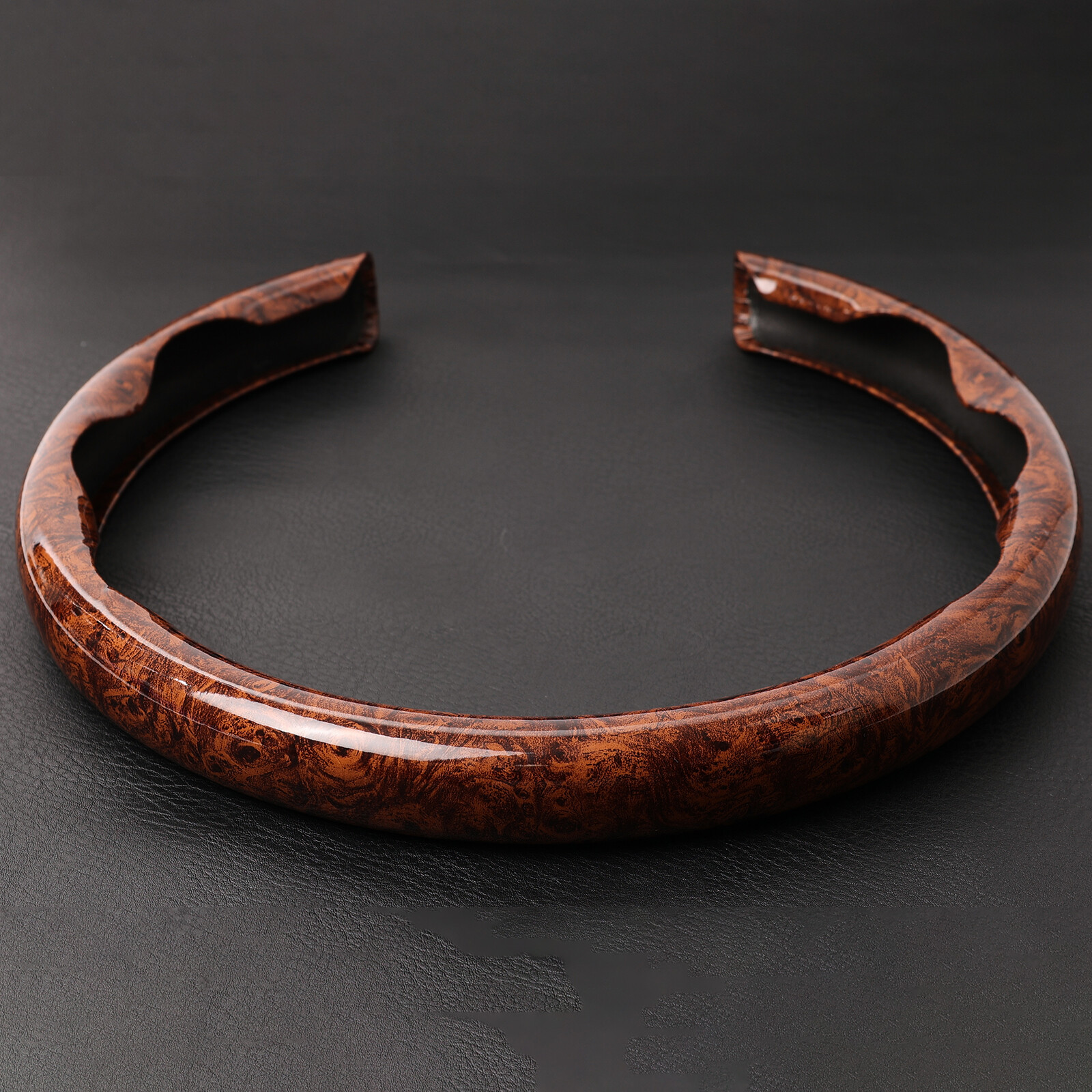 Car Steering Wheel Cover Mahogany Wood Grain Interior Accessories Universal Wrap