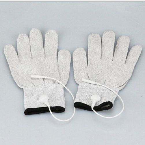 1pair Conductive Electrotherapy Massage Electrode Gloves Use With Tens Machine