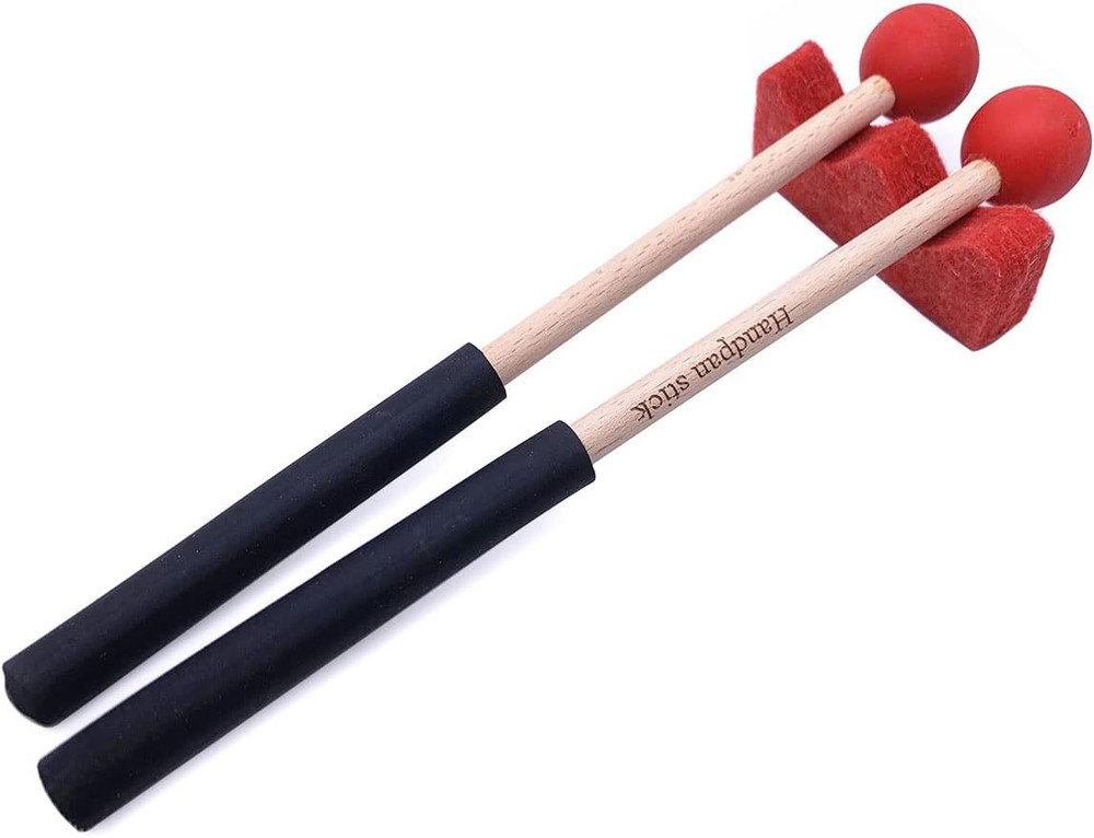1 Pair Tongue Drum Mallets with Bracket Handpan Drum Sticks Rubber Mallet Percus