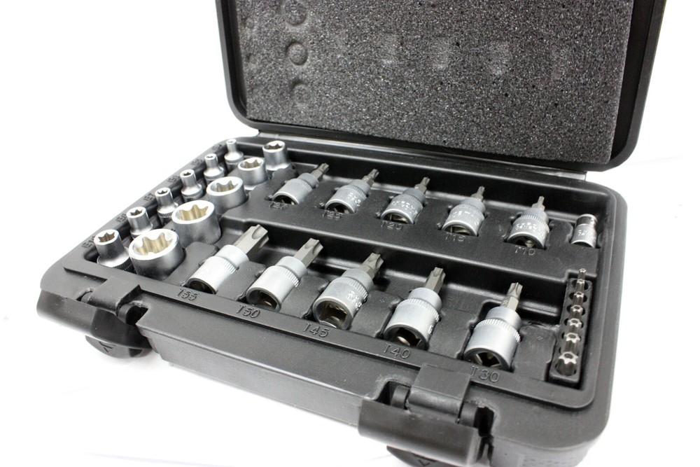 29PCS Torx Star Socket Set & Bit Male Female E & T Sockets With Torx Bit Tools