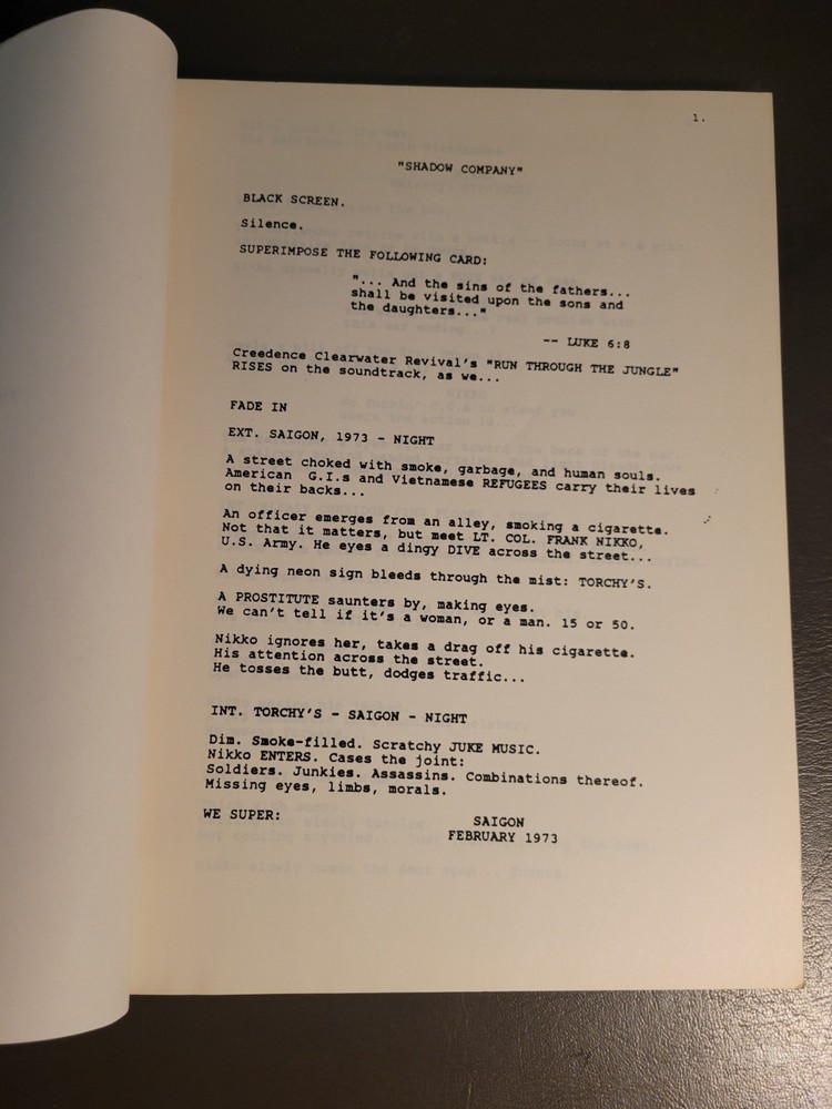 John Carpenter: SHADOW COMPANY (1988) Unproduced Script - Shane Black