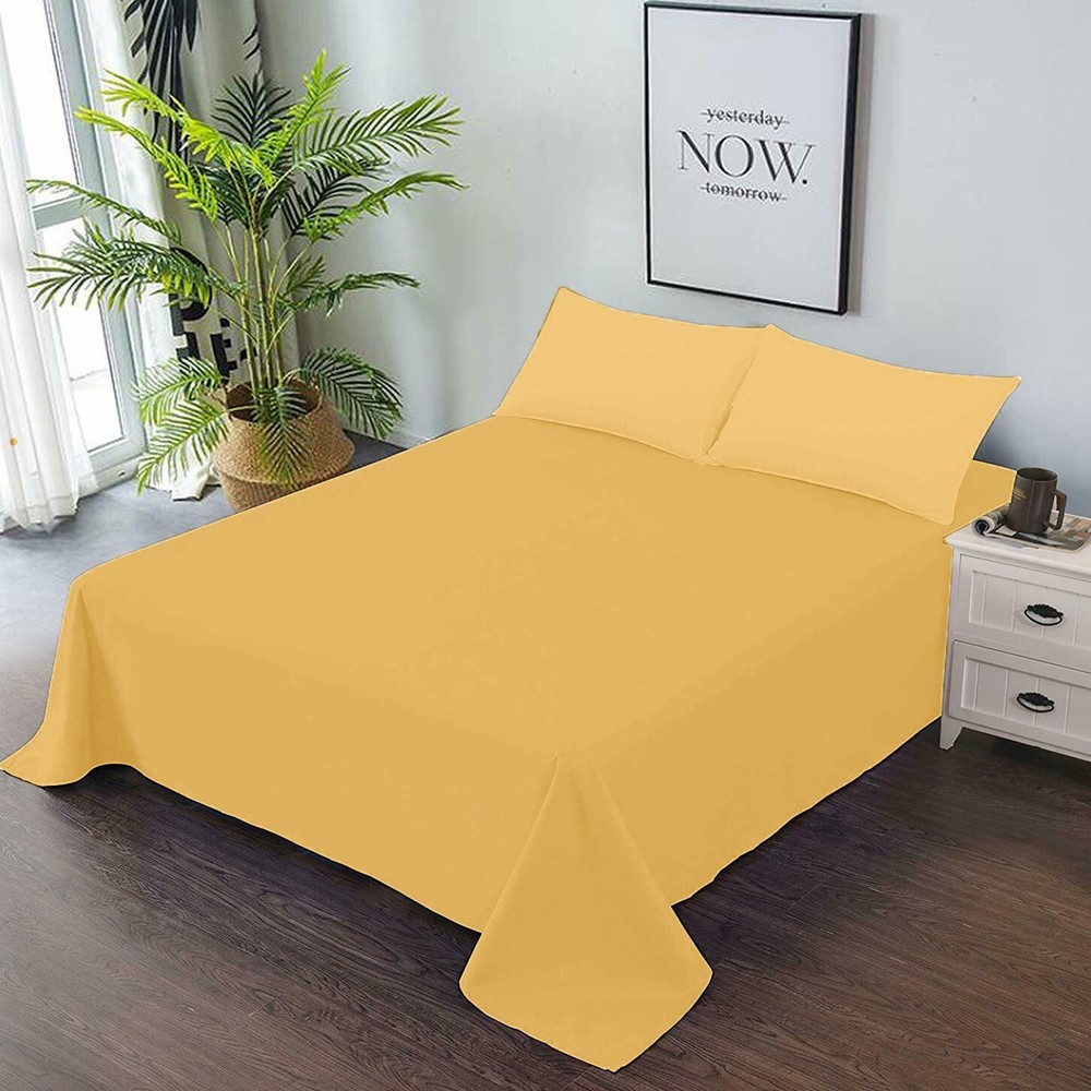Lovely Solid Gold Bedding Collection 1000/1200 TC 100% Cotton