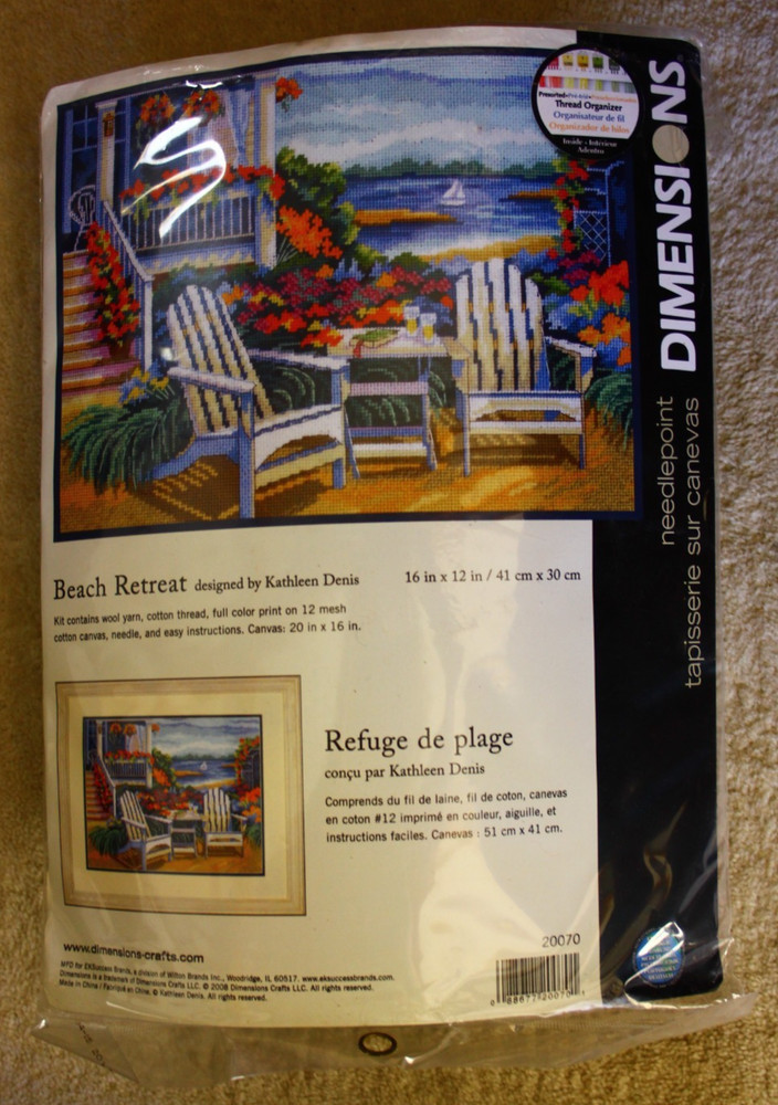 Dimensions 20070 Beach Retreat Needlepoint kit Open package