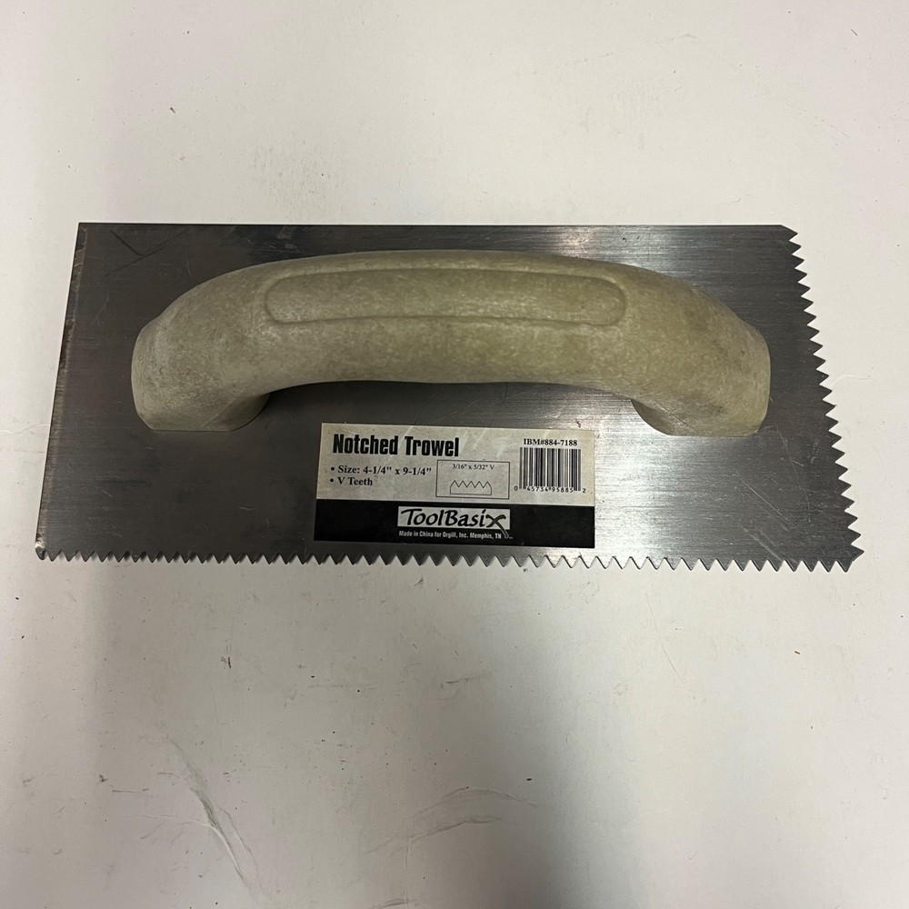 Tool Basix V Notched Trowel 9.25" x 4.25"