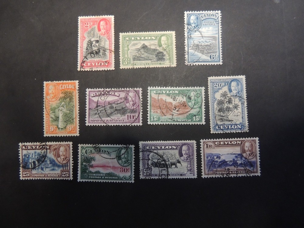 1935-36 Ceylon Set SG368-378 Fine Used