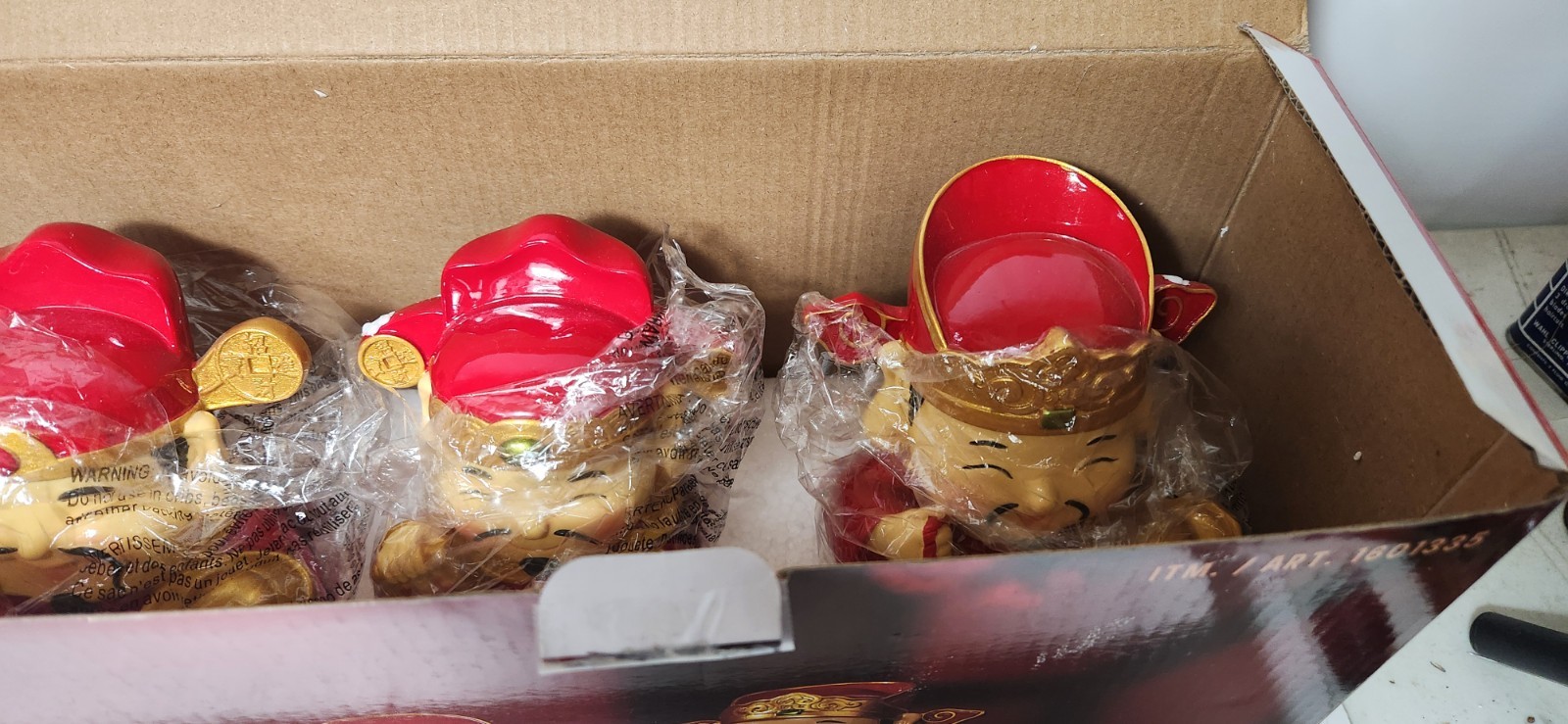 God Of Fortune, Set Of 5 Chinese Oriental Forklore Figures Whimsical Collectable