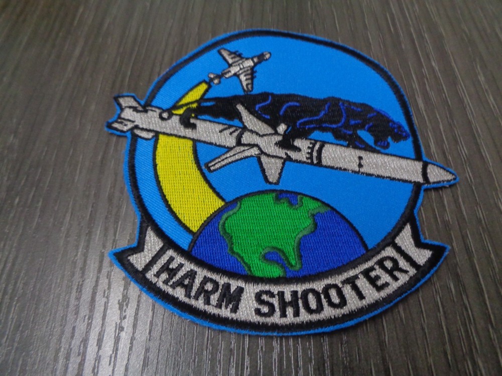 NAVY AGM-88 MISSILE HARM SHOOTER EMBROIDERED JACKET PATCH 5"